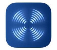 Blue rounded-square icon with white concentric rings representing a speaker emitting sound waves.